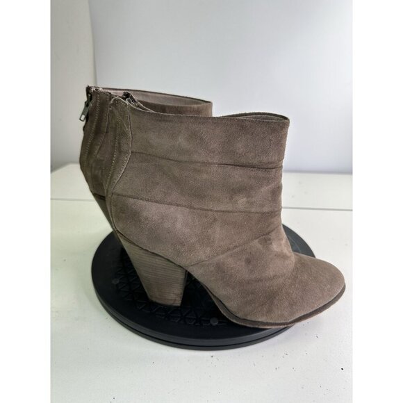 STEVE MADDEN "Arrena" Leather Suede Tan Boots Booties Size 10M - Picture 1 of 9